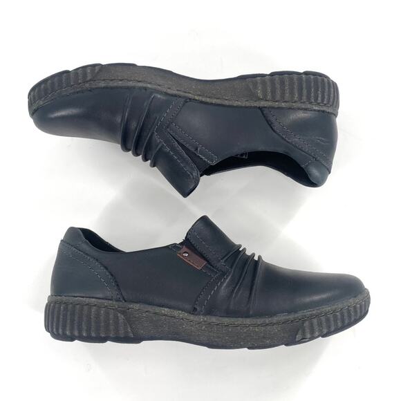 Clarks Magnolia Faye Pull On Comfort Shoes Womens Sz 9.5M Black Leather Career - Picture 2 of 10